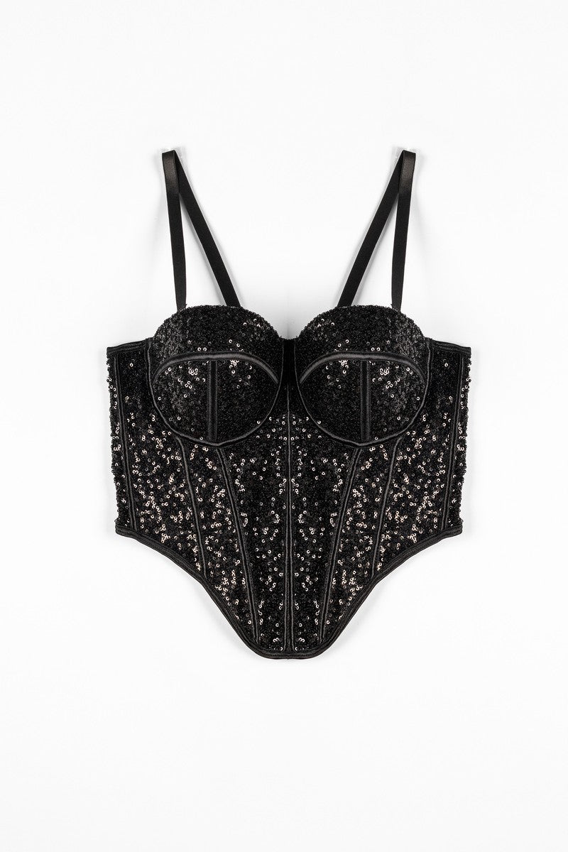 Sequin Bustier Sleeveless Top - Image 2