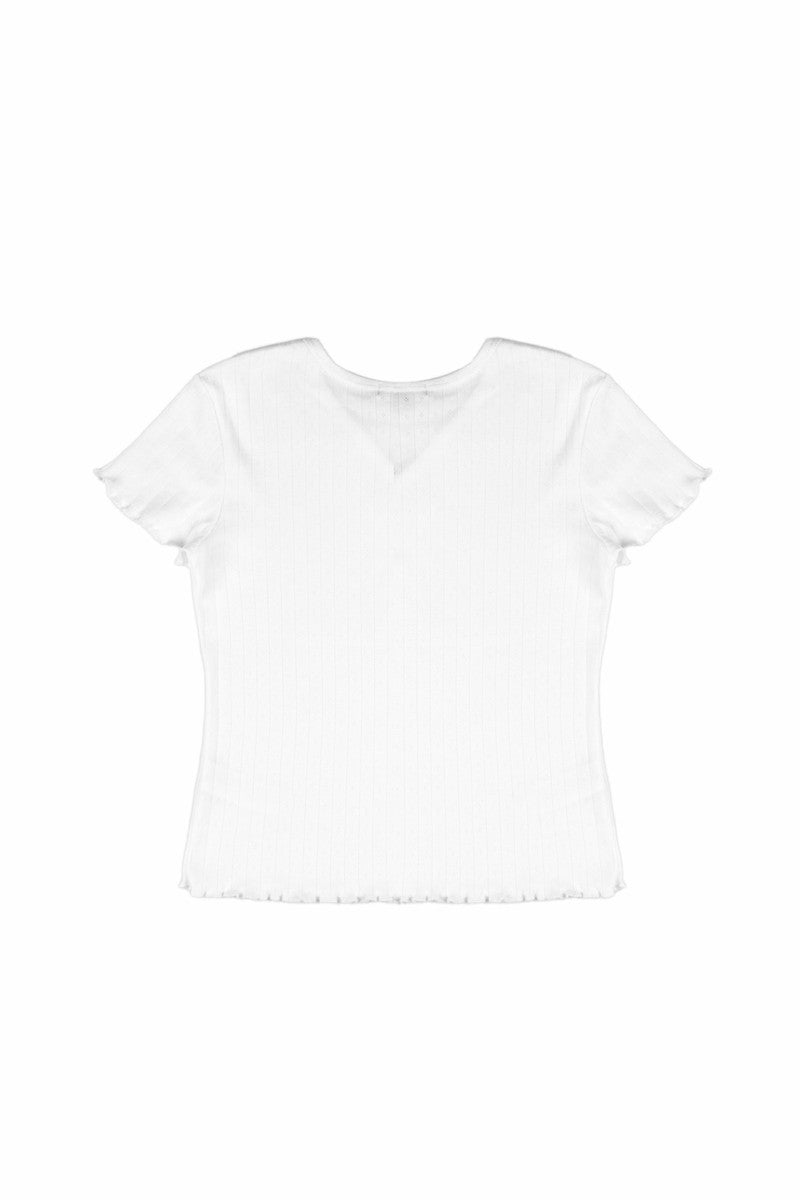 Ribbed Lettuce-Edge Henley Tee - Image 7