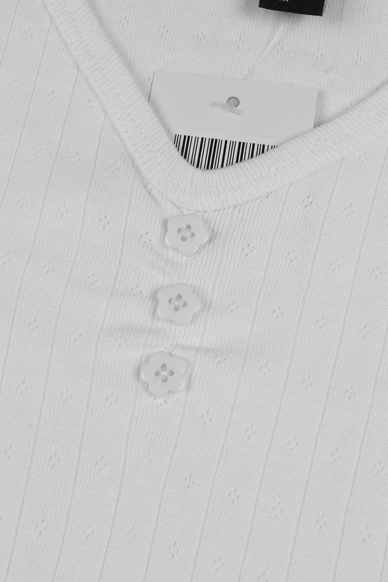 Ribbed Lettuce-Edge Henley Tee - Image 8