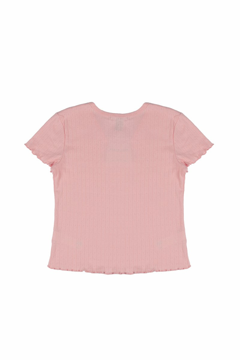 Ribbed Lettuce-Edge Henley Tee - Image 4