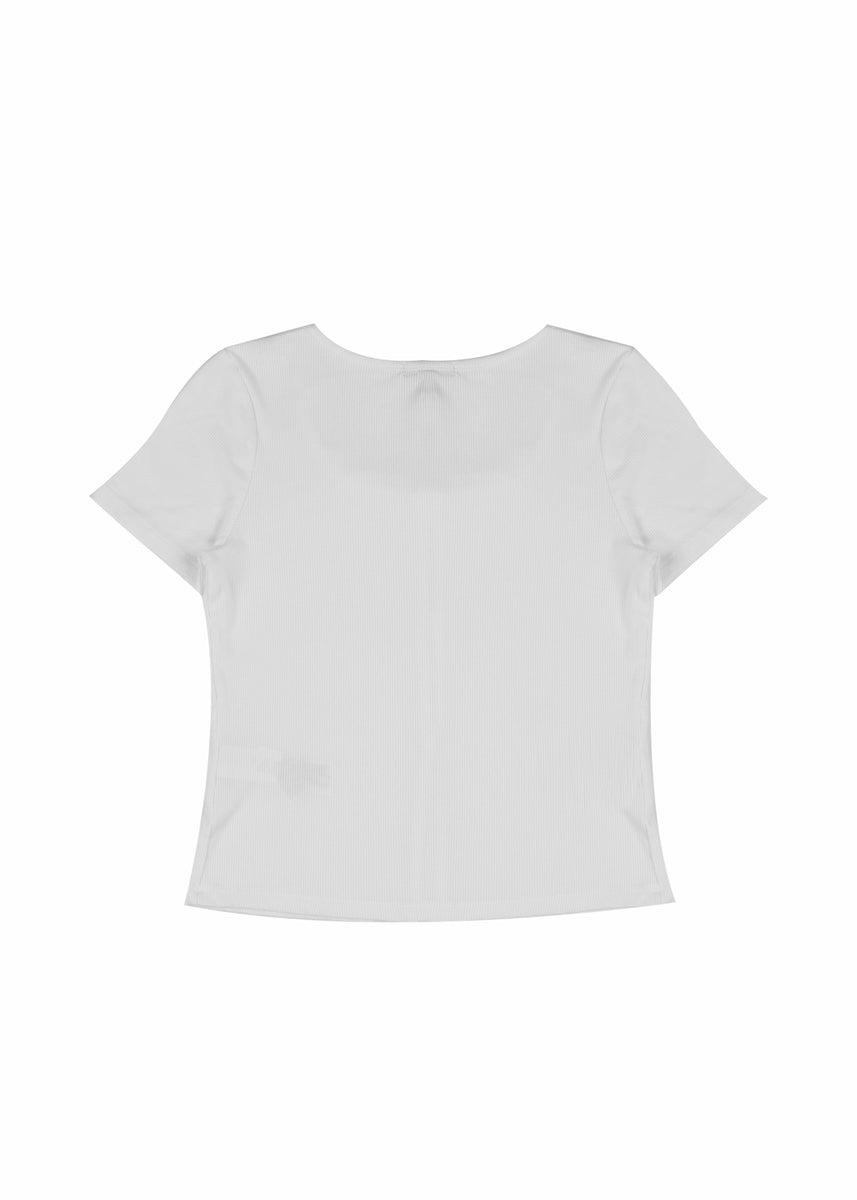 Ribbed Lace-Trim Bow Top - Image 5