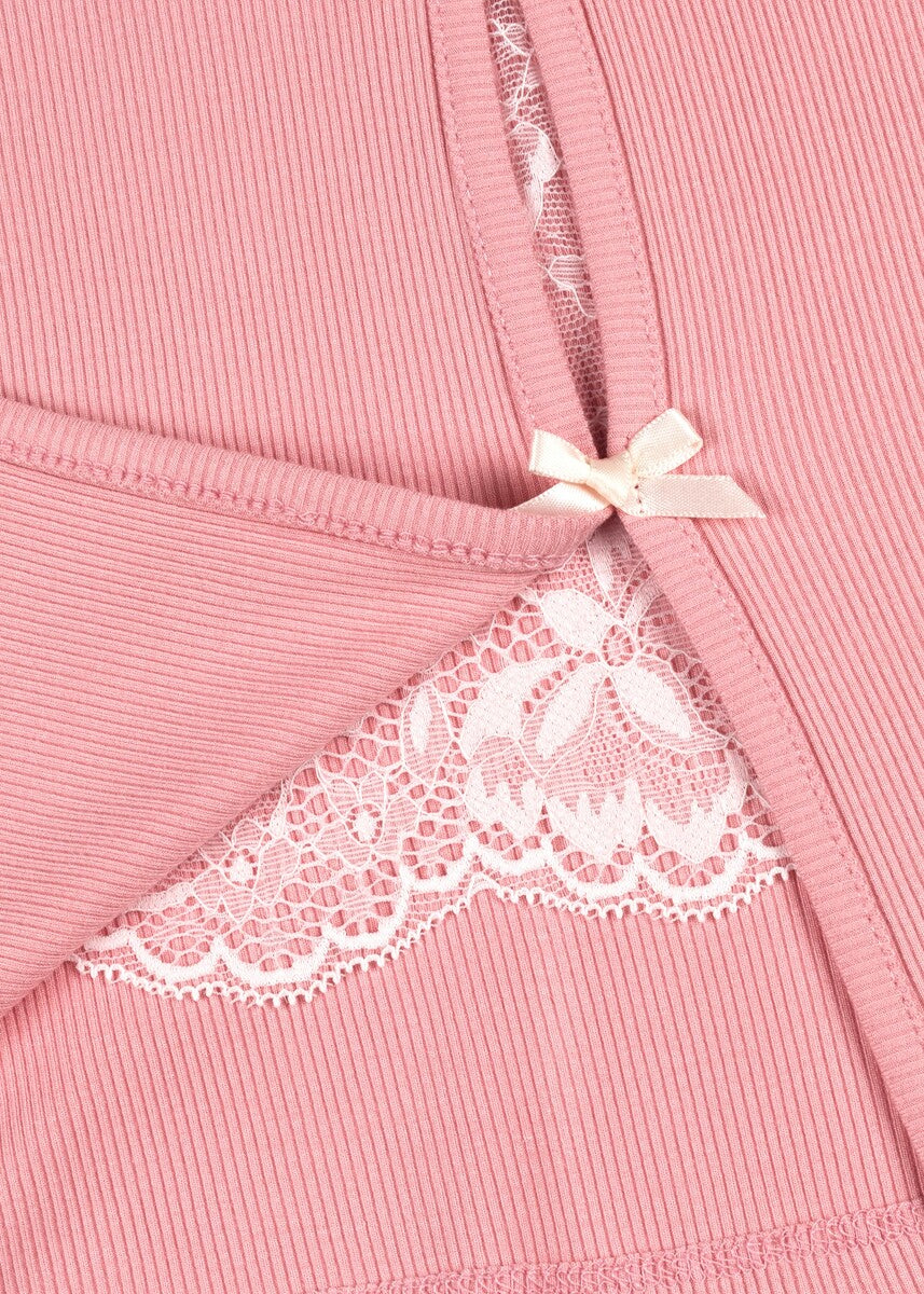 Ribbed Lace-Trim Bow Top - Image 14