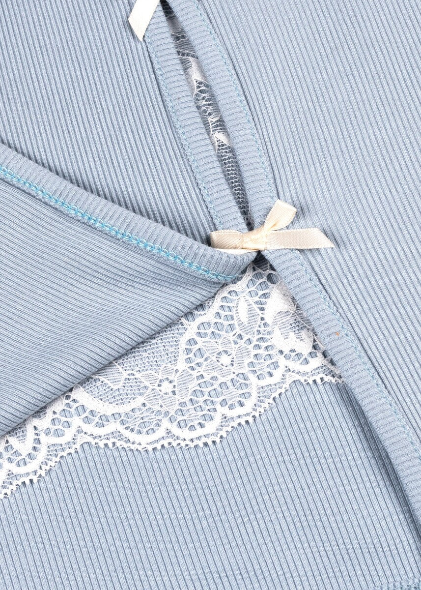 Ribbed Lace-Trim Bow Top - Image 18