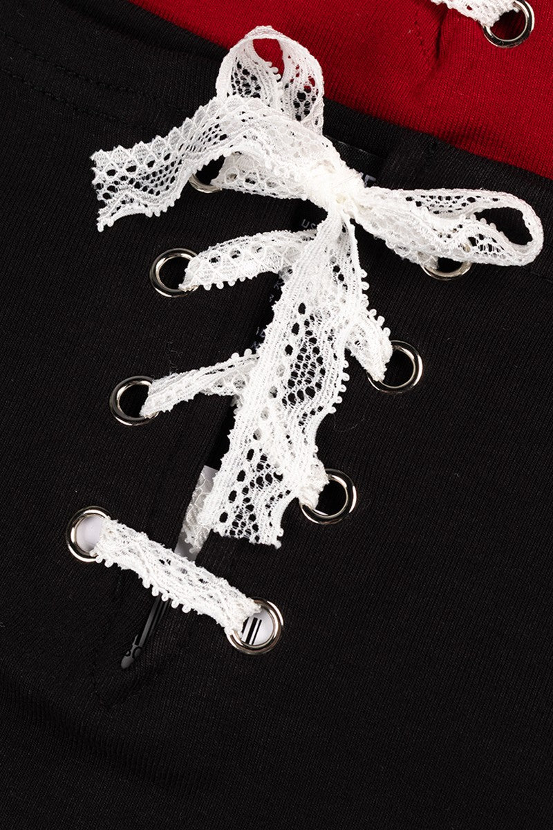 Lace-Up Raglan Cropped Tee - Image 7