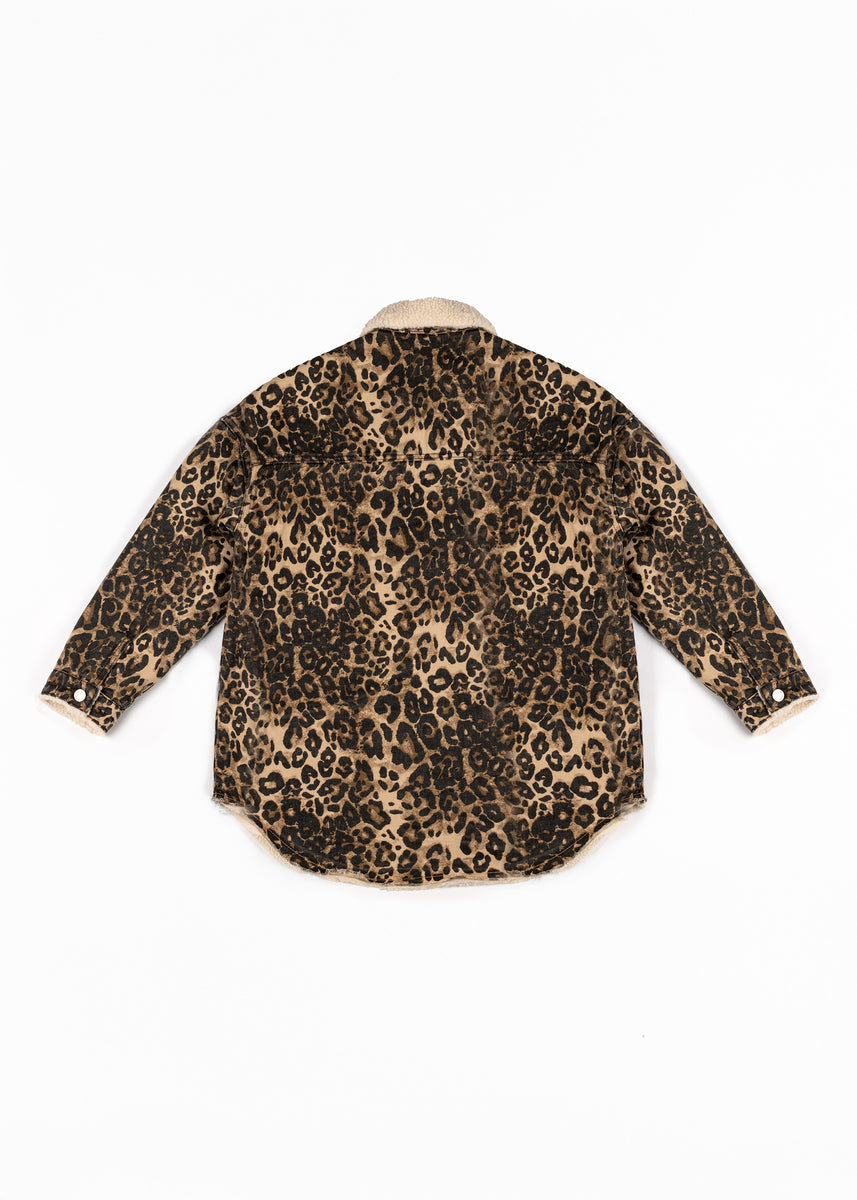 Leopard Print Faux Shearling Shacket - Image 3