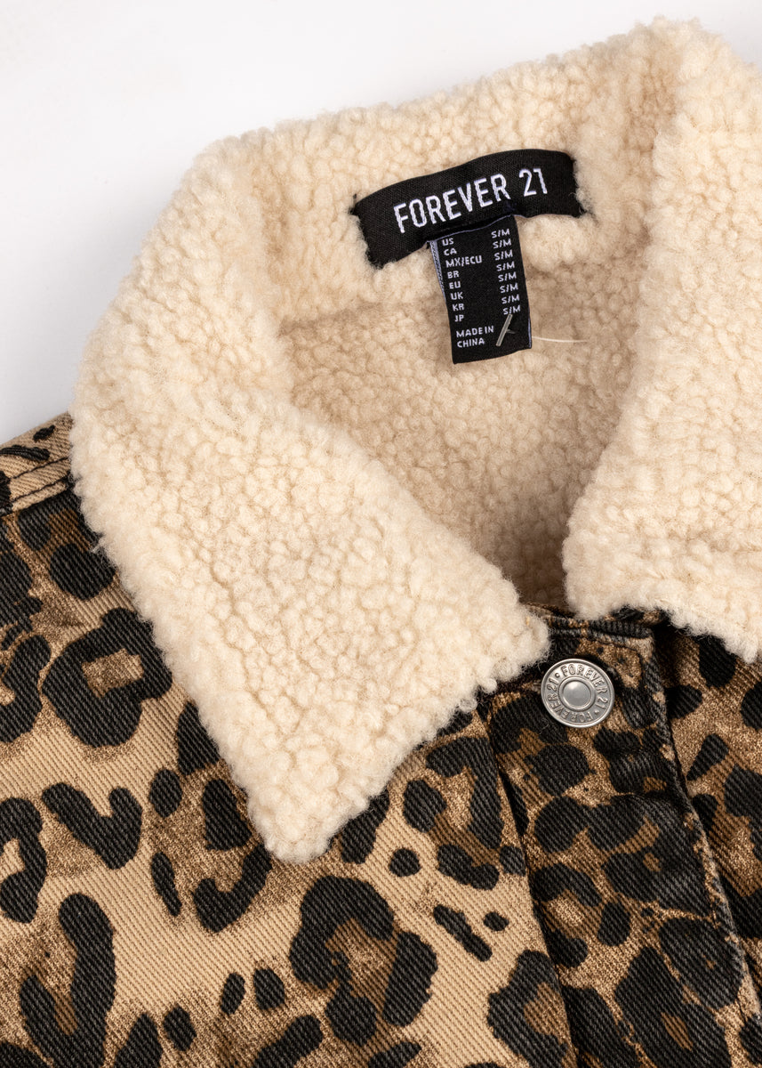 Leopard Print Faux Shearling Shacket - Image 4