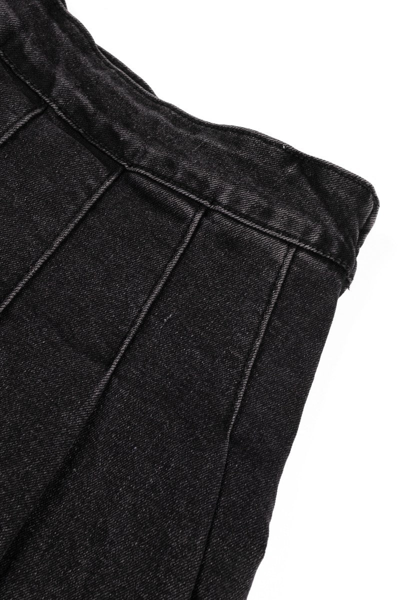 Pleated Denim Mini Skirt - Image 5