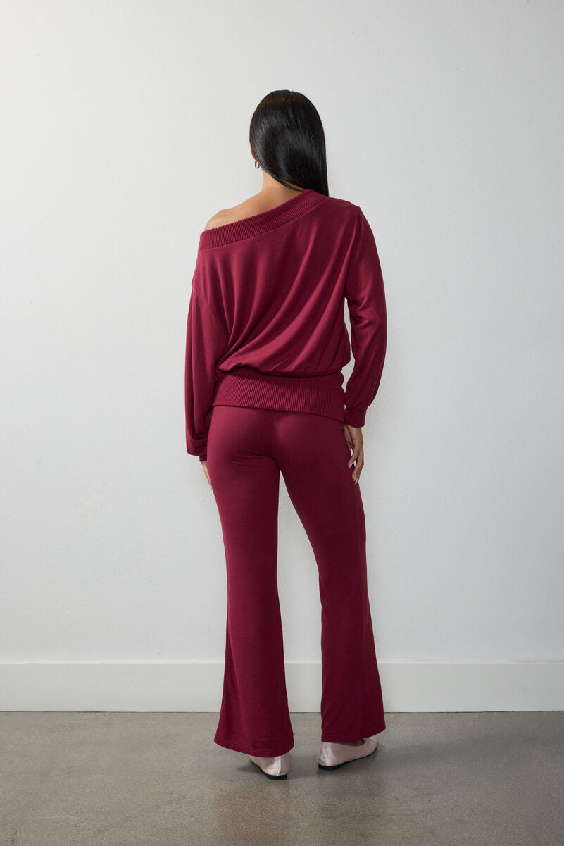 Off-The-Shoulder Top & Flare Pants Set - Image 3