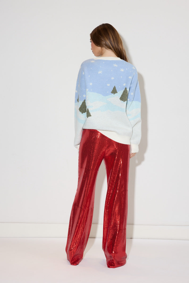Oversized Ski Print Sweater - Image 3