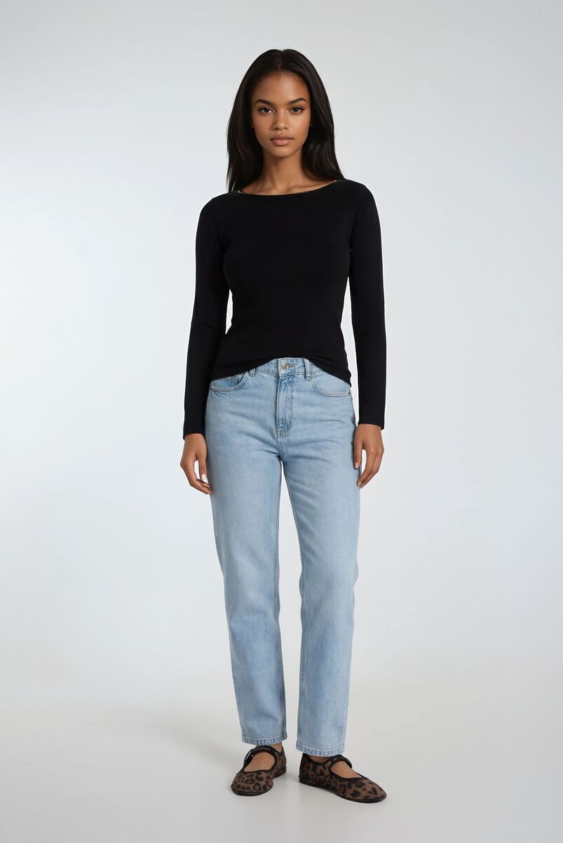 Boat Neck Long-Sleeve Top - Image 8