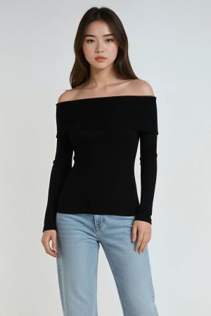 Foldover Off-The-Shoulder Top