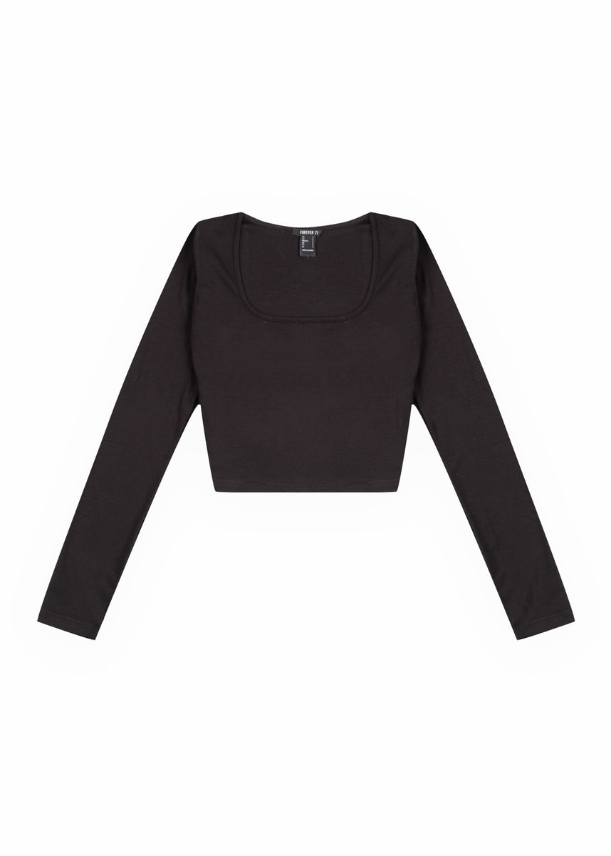 Cropped Scoop Neck Top - Image 4