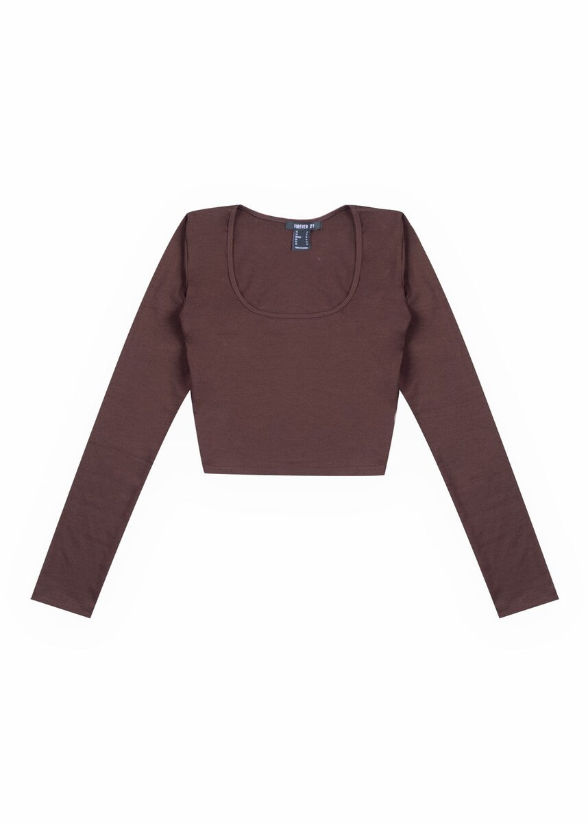 Cropped Scoop Neck Top - Image 10