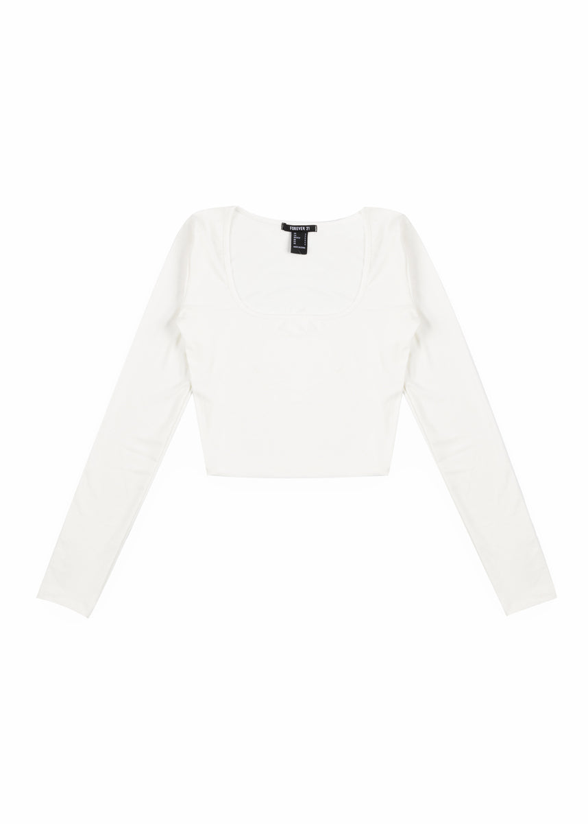 Cropped Scoop Neck Top - Image 7