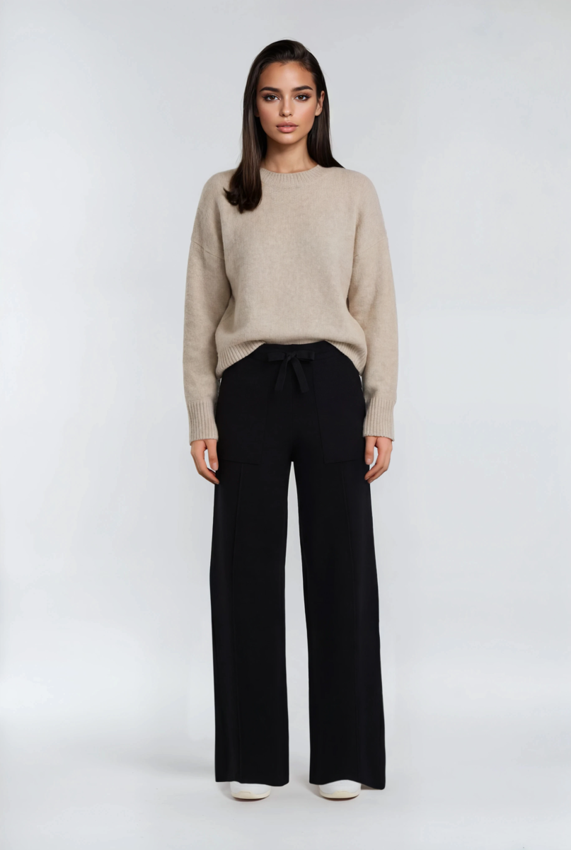 Drawstring Sweater Knit Pants