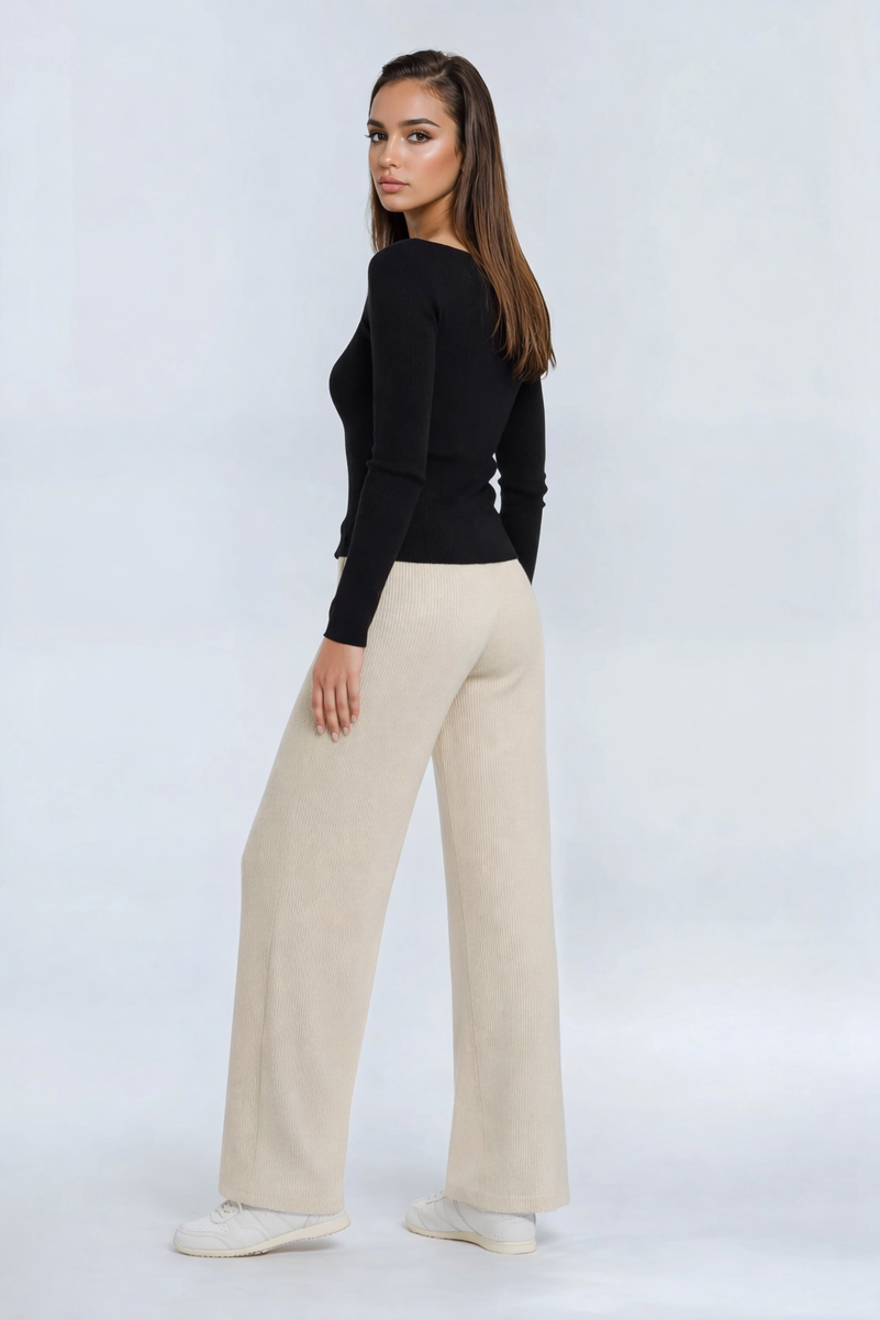 Drawstring Sweater Knit Pants - Image 7