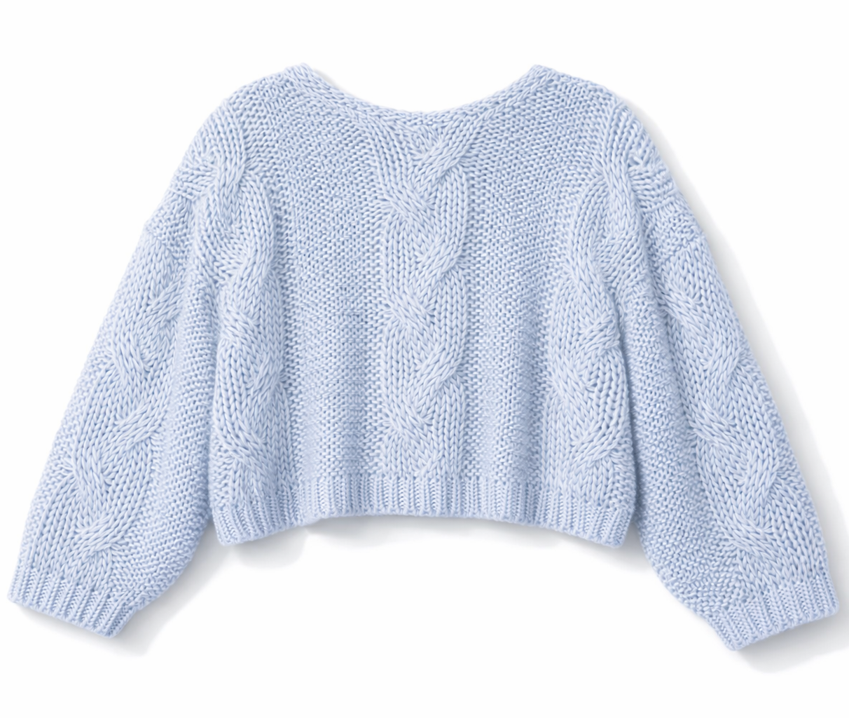 V-Neck Cable Knit Sweater - Image 8