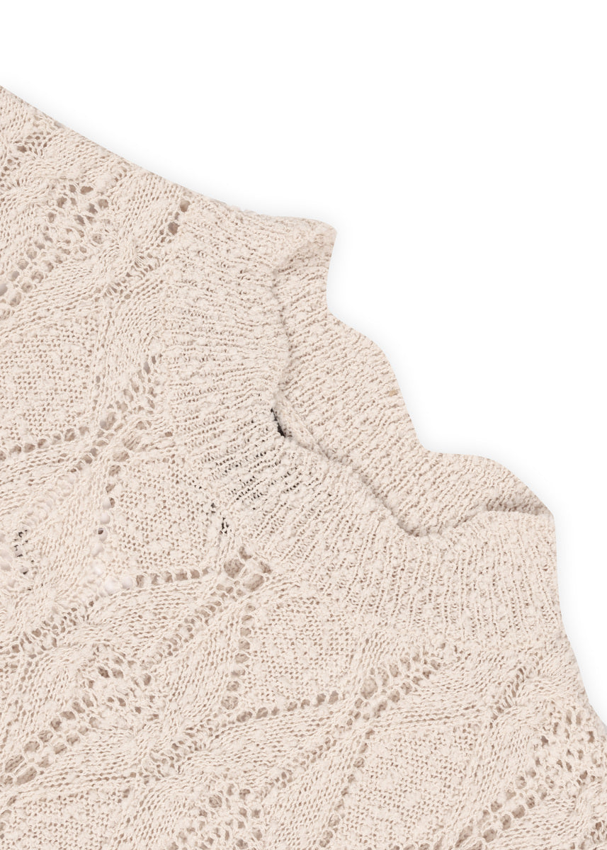 Sleeveless Side-Tie Crochet Knit Top - Image 5