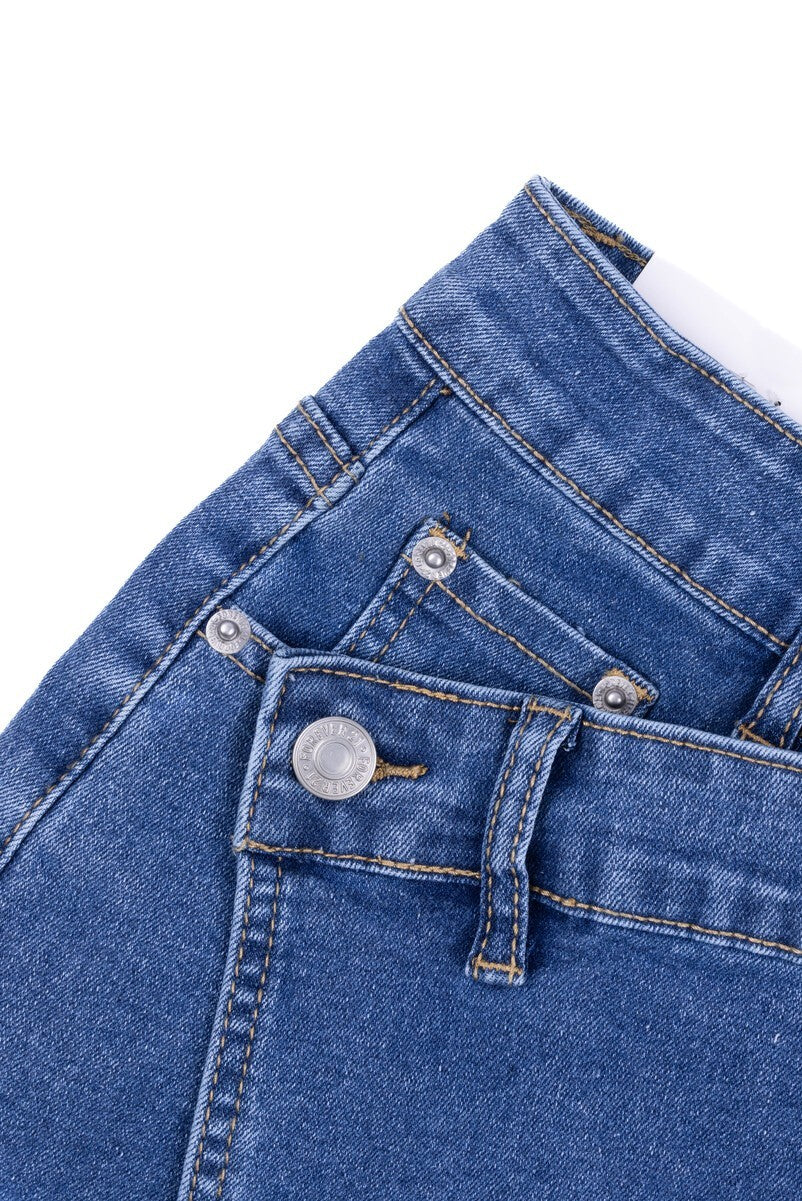 Denim Asymmetrical Skort - Image 6