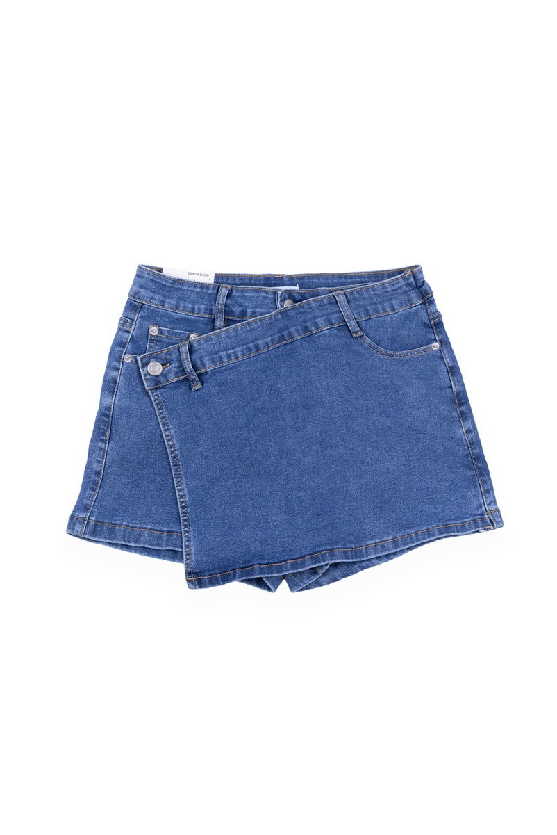 Denim Asymmetrical Skort - Image 4