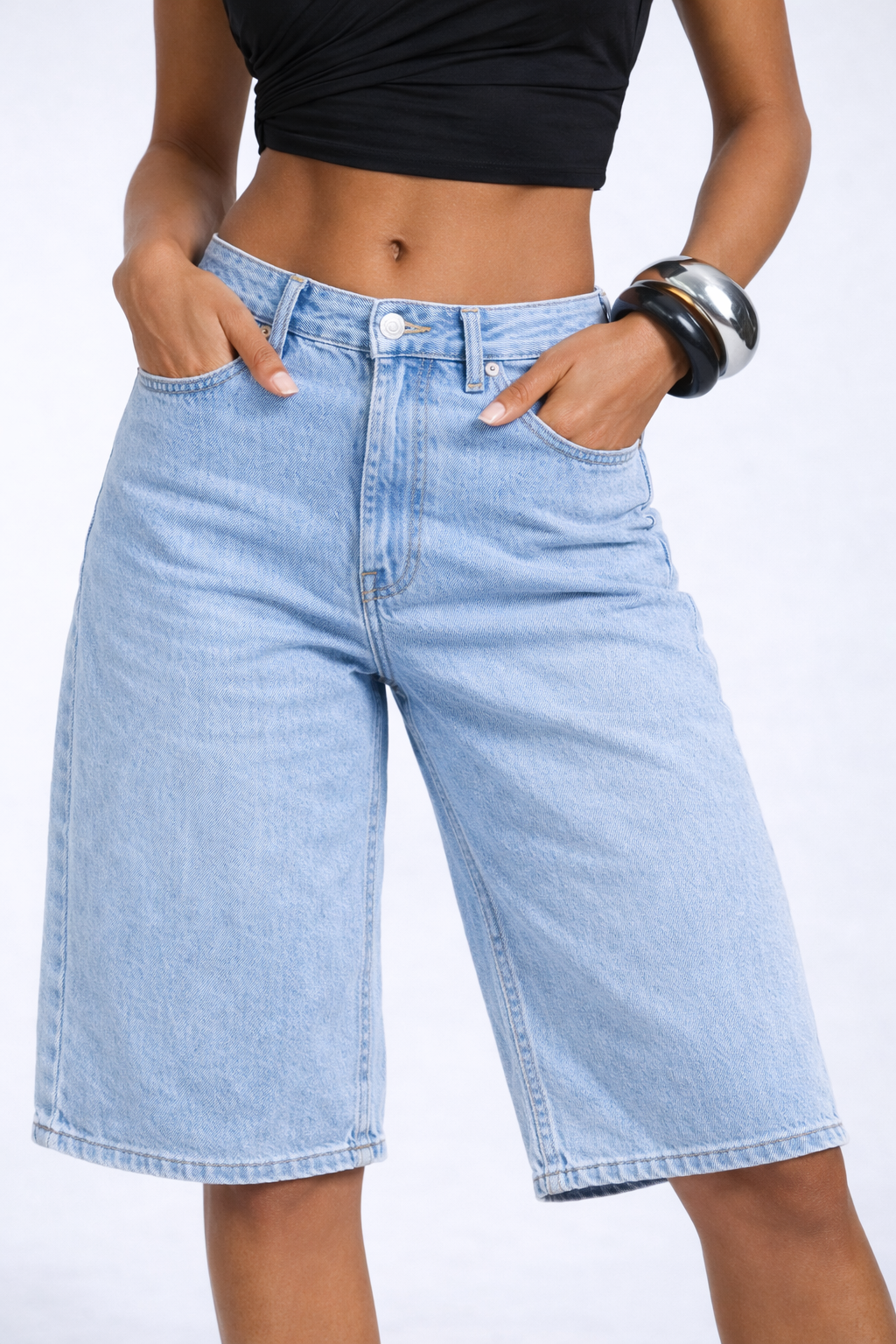 Denim Bermuda Shorts - Image 3