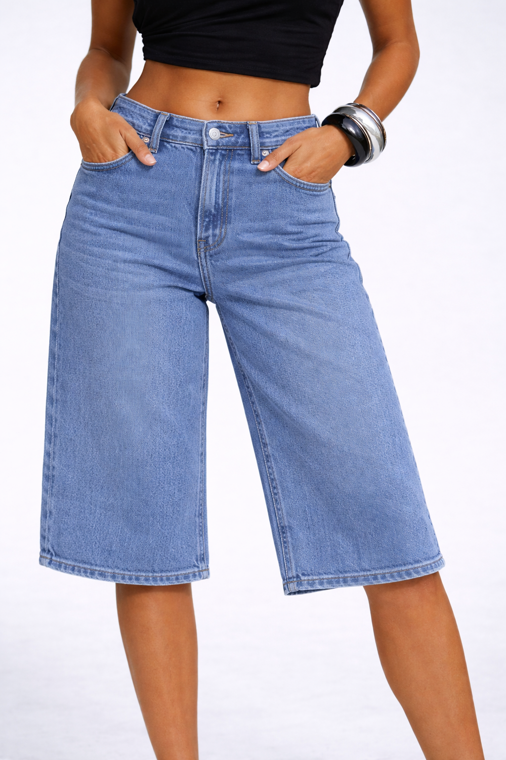 Denim Bermuda Shorts - Image 7