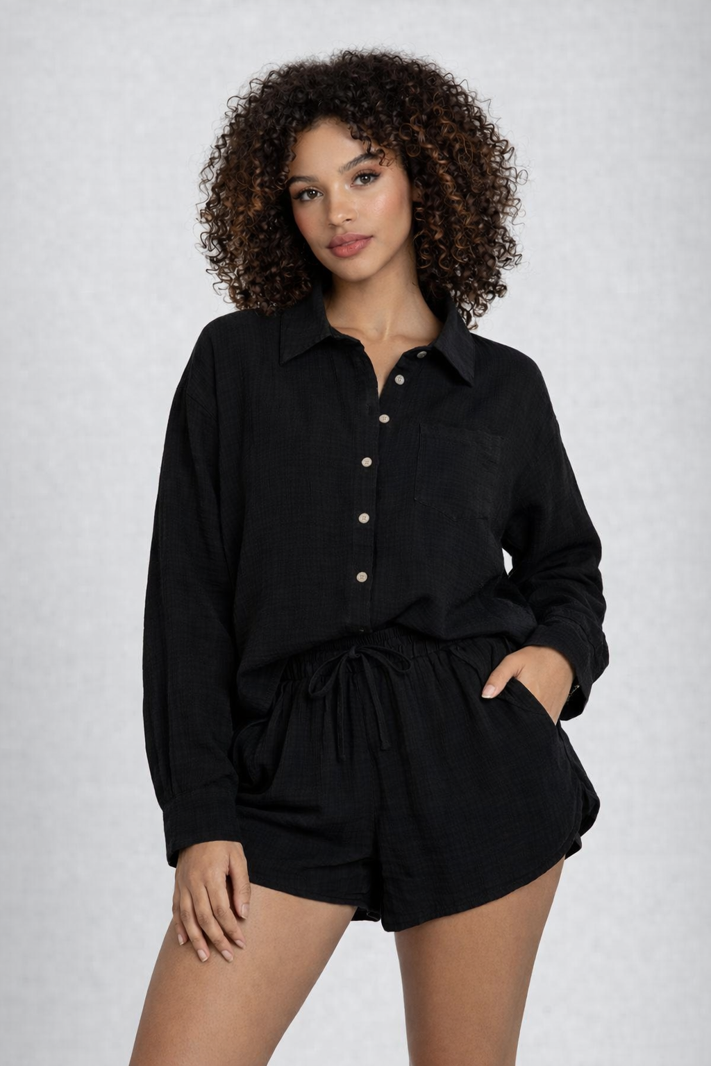 LIGHTWEIGHT LONG SLEEVE SHIRT WITH MATCHING SHORT - Image 11