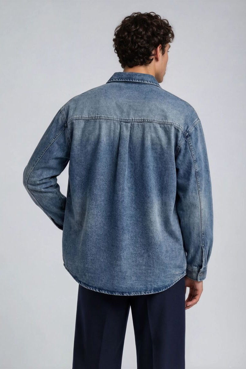 F21 Men Denim Shirt - Image 2