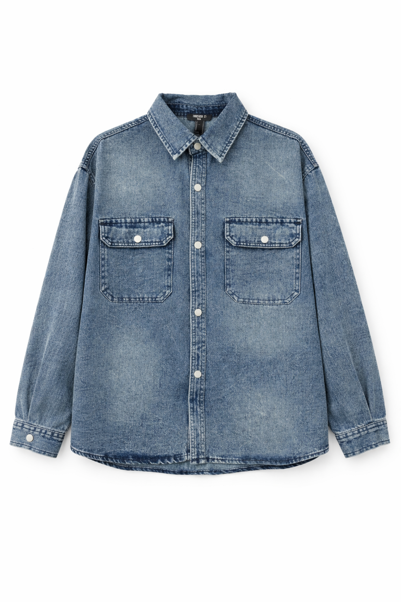 F21 Men Denim Shirt - Image 3