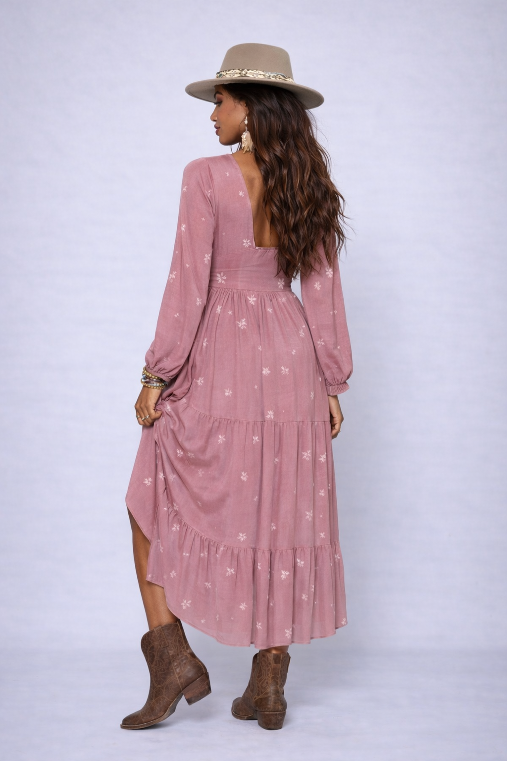 Floral-Embroidered Tiered Maxi Dress - Image 3