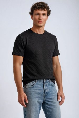 F21 Men Quilted Texture Tee