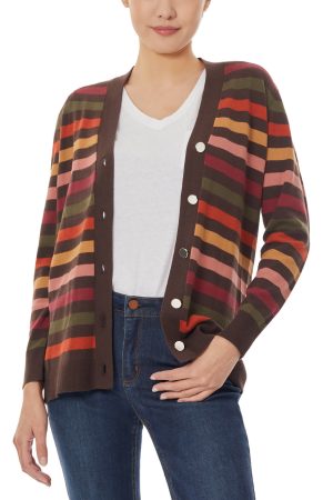 Jersey Stripe Long Varsity Cardigan