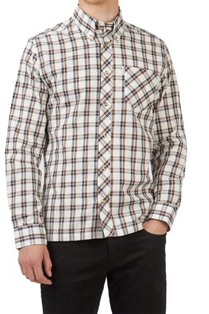 Long Sleeve Grid Check Buttondown Shirt