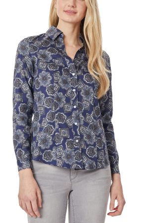 Button Down Navy Blouse