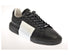 Black and White Leather Logo Low Top Sneakers - Image 3