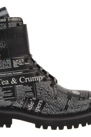 Newsprint Boot with Ankle Monk Straps