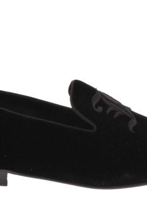 Embroidered Velvet Leather Loafer