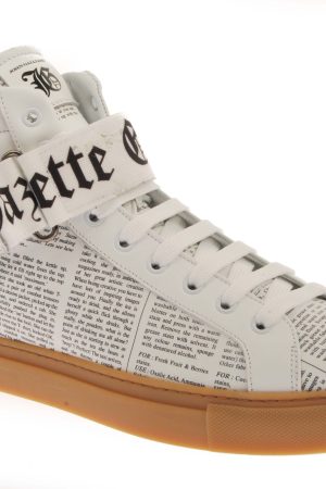 High Top Newsprint Sneakers