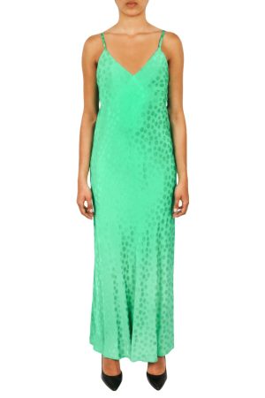 Tonal Patterned Charmeuse Dress