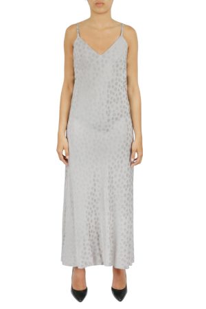 Tonal Patterned Charmeuse Dress