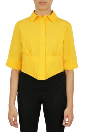 Cropped Corseted Shirt
