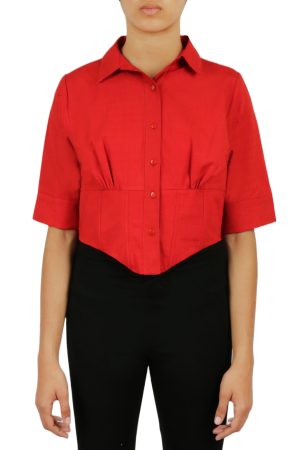 Cropped Corseted Shirt