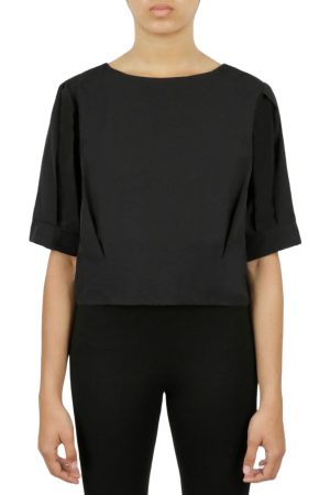 Cropped Tie Back Blouse