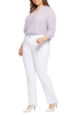 Marilyn Straight Jean in Optic White - Plus