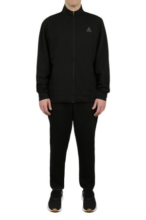 Big & Tall Fully Open Zipper Tracksuit in Black
