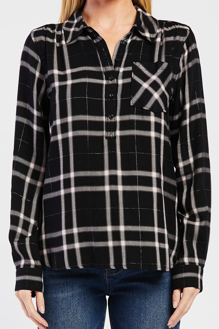 Brittina Long Sleeve Plaid Shirt - Image 2