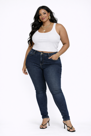 Plus Size Vented-Hem Ankle Jeans