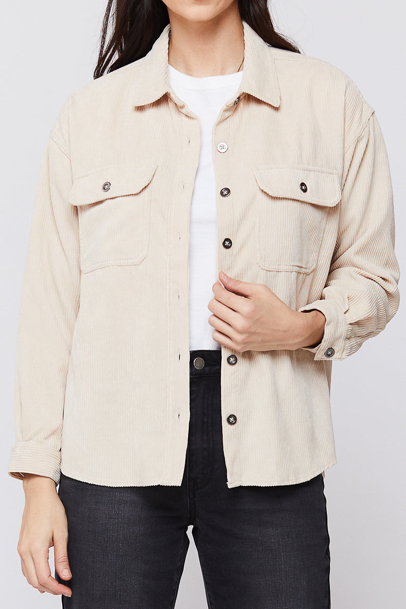 Carmele Long Sleeve Button Down Corduroy Jacket - Image 3