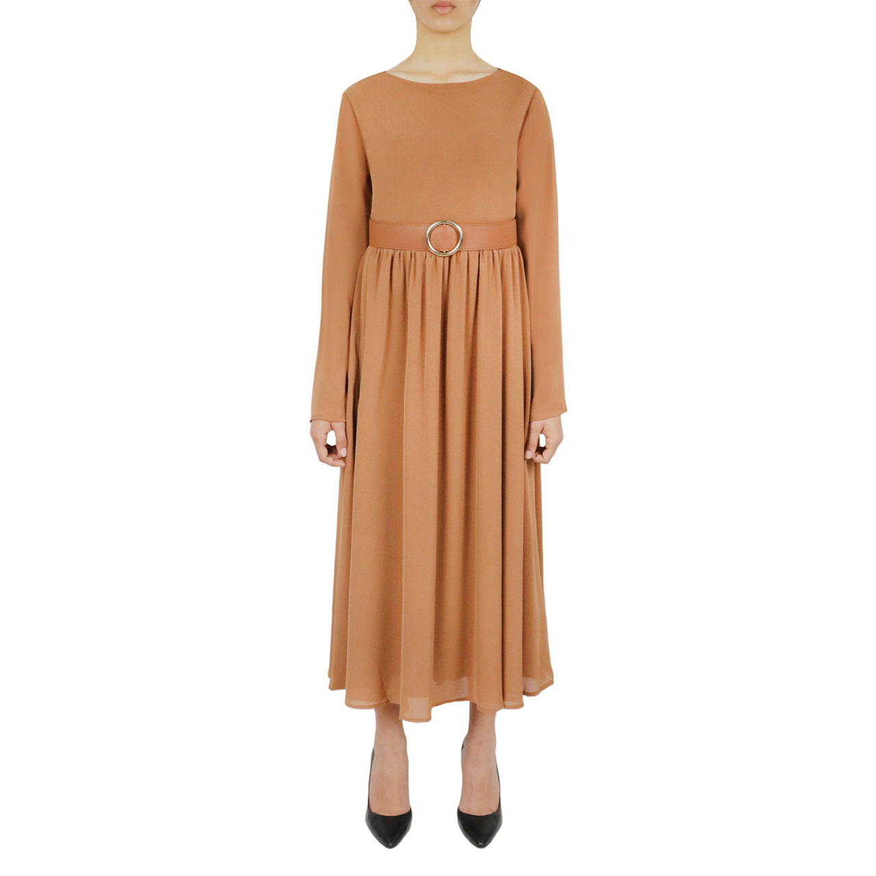 Belted Long Sleeve Dress - Image 3
