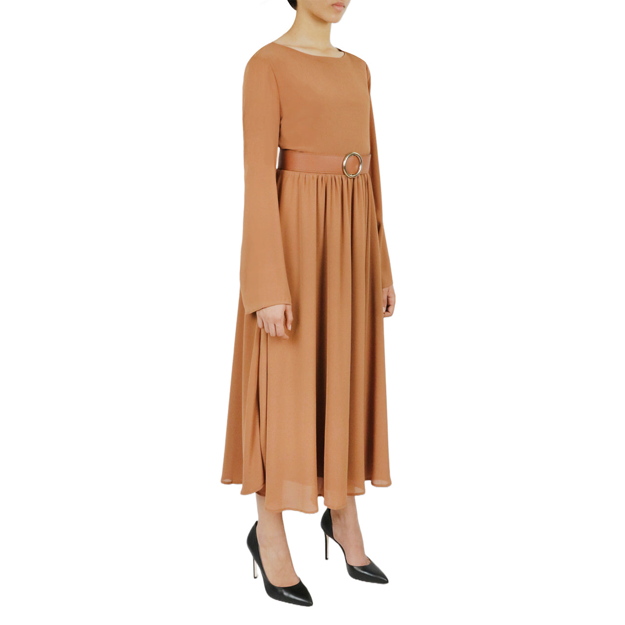 Belted Long Sleeve Dress - Image 2